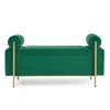 Hivvago Elegant Upholstered Linen Storage Bench With Cylindrical Arms And Iron Legs - Green In Green