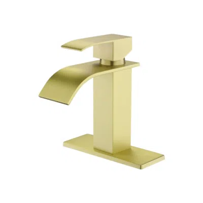 Hivvago Elegant Waterfall Spout Single Handle Bathroom Vanity Sink Faucet - Gold