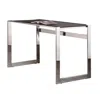 Hivvago Elegantly Charmed Metal Writing Desk, Silver In Silver