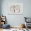 Hivvago Elephant White Floater Frame Print Wall Art In White