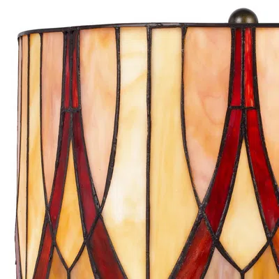 Hivvago Eli 24 Inch Tiffany Style Table Lamp, Glass Shade, Antique Bronze