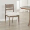 Hivvago Elia Dining Side Chair Set Of 2, Ladderback, Gray Wood, Cream Fabric In Neutral