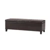 Hivvago Elias Storage Ottoman Bench, Detailed Brown Faux Leather, 51 Inch