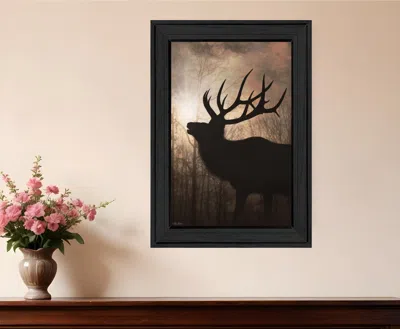 Hivvago Elk Sunrise Black Framed Print Wall Art