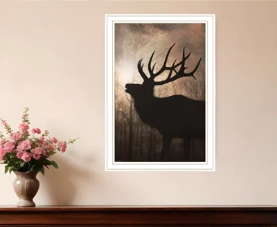 Hivvago Elk Sunrise White Framed Print Wall Art