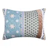 Hivvago Ello 36 Inch Quilted King Size Pillow Sham, Bohemian Print Blue And White In Multi