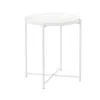 Hivvago Ely 21 Inch Side End Table, White Round Tray Top, Modern Open Metal Frame