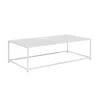 Hivvago Eme 48 Inch Coffee Table, Rectangular Tabletop, Modern White Metal Frame In White