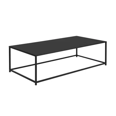 Hivvago Eme 48 Inch Coffee Table, Rectangular Top, Black Finished Metal Frame