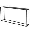 Hivvago Eme 56 Inch Console Sofa Table, Rectangular Top, Modern Black Metal Frame