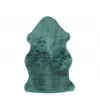 Hivvago Emerald Faux Fur Solid Color Plush Throw In Green