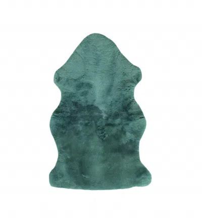Hivvago Emerald Faux Fur Solid Color Plush Throw In Green