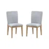 Hivvago Emi 25 Inch Dining Chair Set Of 2, Cushioned Seat, Gray Linen Upholstery In Gray