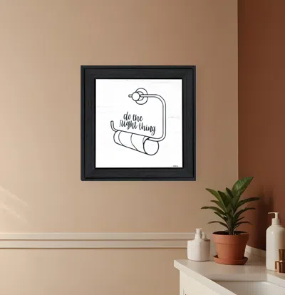 HIVVAGO EMPTY TOILET PAPER ROLL BLACK FRAMED PRINT WALL ART