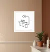 Hivvago Empty Toilet Paper Roll White Framed Print Wall Art In White
