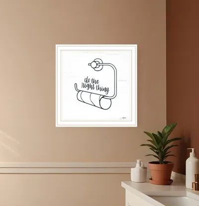Hivvago Empty Toilet Paper Roll White Framed Print Wall Art