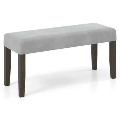 Hivvago End Of Bed Bench With Padded Seat And Solid Wood Legs-gray