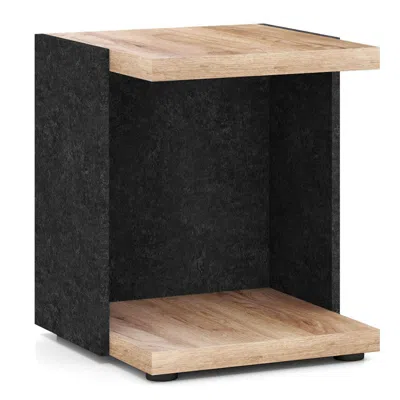 Hivvago End Table 2-tier Sofa Side Table With Open Storage Shelf In Black