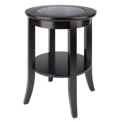 Hivvago End Table Espresso In Black