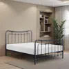 Hivvago Engel Twin Size Bed, Metal Frame In Gunmetal Finish, Traditional Joining