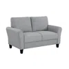 Hivvago Engi 58 Inch Accent Loveseat, Smooth Gray Polyester, Attached Back Cushion In Gray