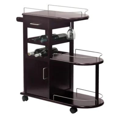 Hivvago Entertainment Cart Espresso In Brown