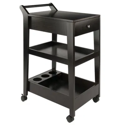 Hivvago Entertainment Cart Espresso In Black