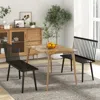 Hivvago Entryway Bench For 2 With Spindle Back For Kitchen Dining Room Hallway-black