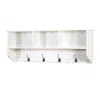 Hivvago Entryway Wall Mounted Coat Rack With 4 Dual Hooks Wooden Shelf- White In White