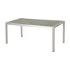 Hivvago Eoin Outdoor Dining Table, Rectangular 71 Inch Gray Faux Wood, Metal Frame