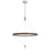 Hivvago Erbo 11 Inch Pendant Light Fixture, Dimmable Led, Pine Wood And Chrome In Multi