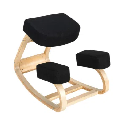 Hivvago Ergonomic Kneeling Chair Rocking Office Desk Stool Upright Posture-black