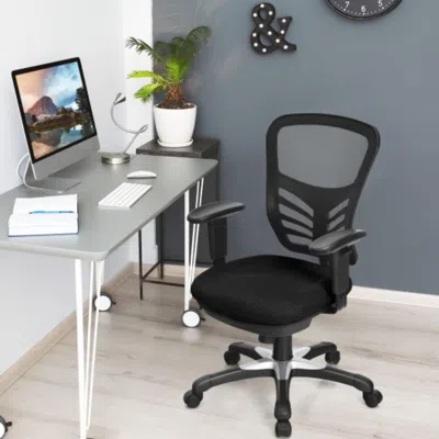Hivvago Ergonomic Mesh Office Chair With Adjustable Back Height And Armrests-black