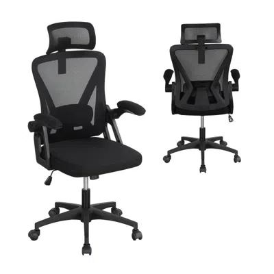 Hivvago Ergonomic Mesh Office Chair With Adjustable Lumbar Support And Flip-up Armrests