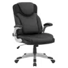 Hivvago Ergonomic Office Pu Leather Executive Chair With Flip-up Armrests And Rocking Function-black
