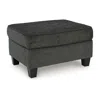 Hivvago Erin Ottoman With Corner Block Frame, 33 Inch Dark Gray Polyester In Gray