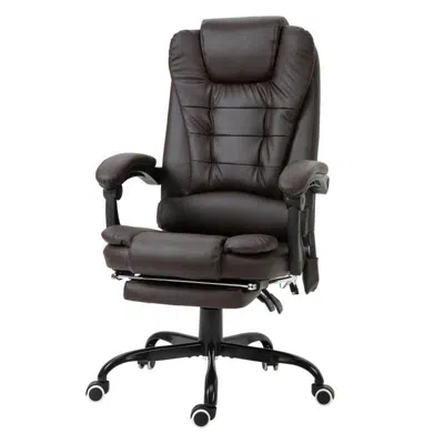 Hivvago Espresso 7 Mode Vibrating High Back Executive Massage Adjustable Office Chair In Brown
