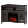 Hivvago Espresso Electric Fireplace Mantel Tv Stand W/ Adjustable Shelves 2 Storage Cabinets In Brown