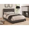 Hivvago Espresso Upholstered Eastern King Bed In Gray