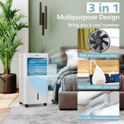 Hivvago Evaporative Portable Air Cooler Fan W/ Remote Control-white