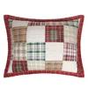 Hivvago Evi 36 Inch Quilted King Pillow Sham, Cotton Rich Fill, Multicolor Plaid In Red