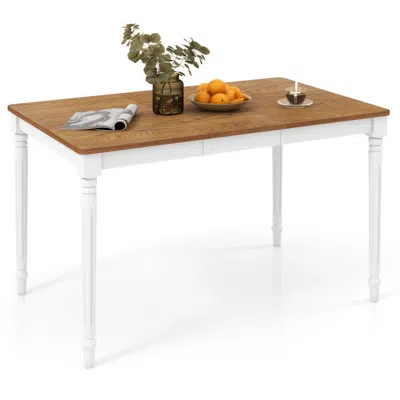 Hivvago Extendable Dining Table With Rubber Wood Legs For 4-8 People In Brown