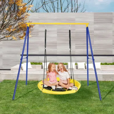 Hivvago Extra Large Heavy Duty A-frame Steel Swing Stand In Blue