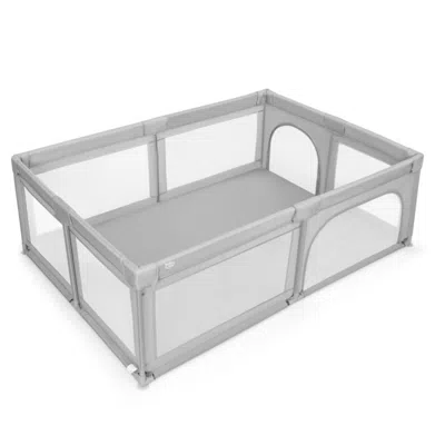Hivvago Extra-large Safety Baby Fence With 50 Ocean Balls-gray