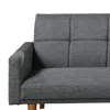 Hivvago Fabric Adjustable Sofa With Square Tufted Back, Light Gray