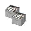 Hivvago Fabric Shoe Organizer Bin With Handles And Clear Cover In Gray
