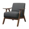 Hivvago Fabric Upholstered Accent Chair With Curved Armrests, Gray In Gray