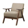 Hivvago Fabric Upholstered Accent Chair With Curved Armrests, Light Brown In Brown