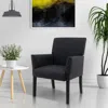 Hivvago Fabric Upholstered Executive Guest Armchair With Rubber Wood Legs-black