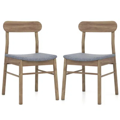 Hivvago Fabric Upholstered Kitchen Armless Dining Chairs With Rubber Wood Frame Set Of 2